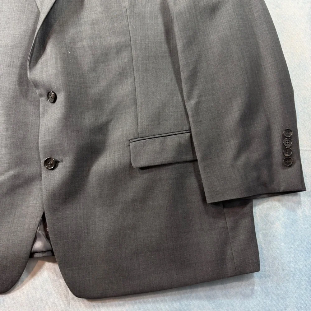 Lauren Ralph Lauren Suit Jacket Mens 50R Grey Wool Blend 2-Button Blazer 3062